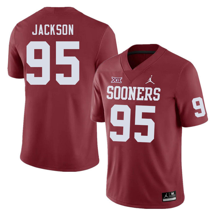 Men #95 Evan Jackson Oklahoma Sooners College Football Jerseys Stitched-Crimson
